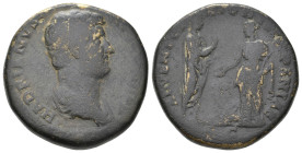 HADRIAN, 117-138 AD. AE, Sestertius. Rome. 27.63 g. 32 mm.