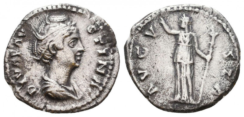 DIVA FAUSTINA I, Died 140/141 AD. AR, Denarius. Rome. 3.3 g. 17 mm.
