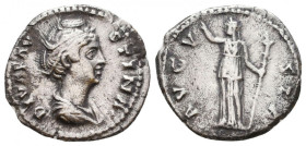 DIVA FAUSTINA I, Died 140/141 AD. AR, Denarius. Rome. 3.3 g. 17 mm.
