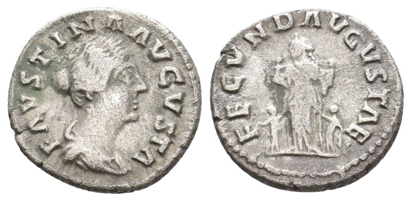 FAUSTINA II Augusta, 147-176 AD. AR, Denarius. Rome. 2.75 g. 17 mm.