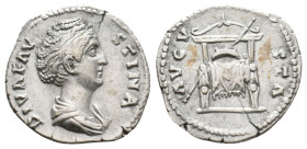 DIVA FAUSTINA II, Died 176 AD. AR, Denarius. Rome. 3.12 g. 19.35 mm.