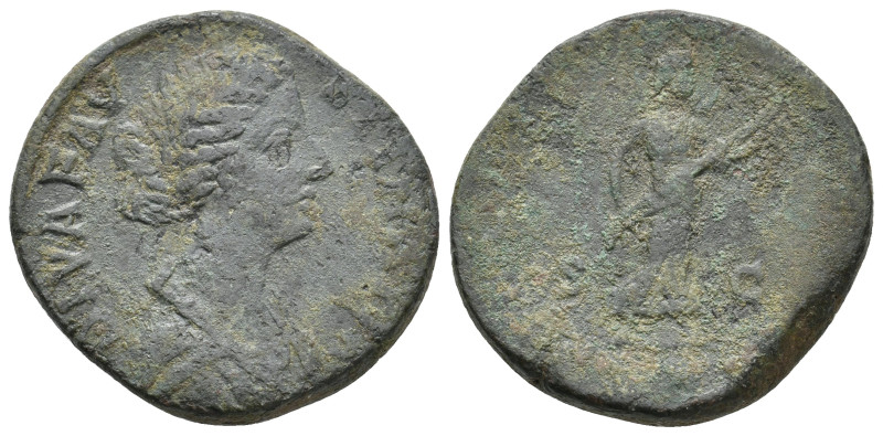 DIVA FAUSTINA II, Died 175/6 AD. AE, Sestertius. Rome. 23.70 g. 29.05 mm.