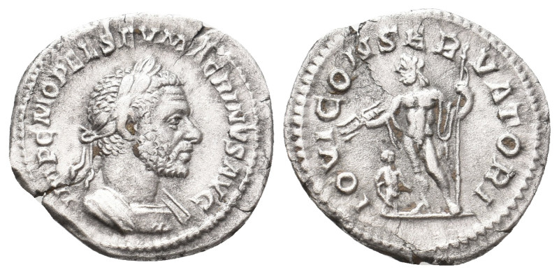 MACRINUS, 217-218 AD. AR, Denarius. Rome. 2.22 g. 19.90 mm.