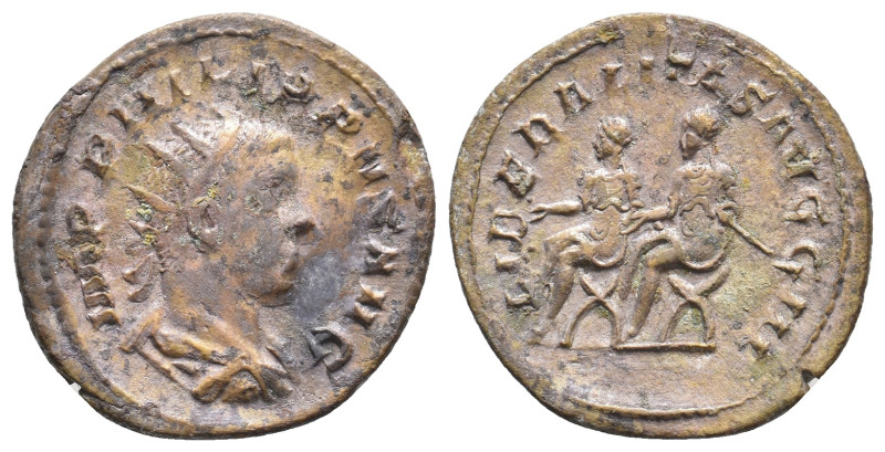 PHILIP II, 247-249 AD. Antoninianus. Rome. 3.34 g. 22.90 mm.