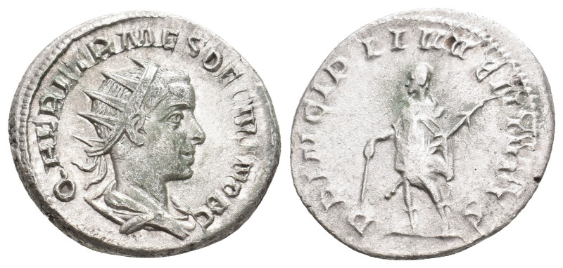 HERENNIUS ETRUSCUS Caesar, 249-251 AD. AR, Antoninianus. Rome. 4.14 g. 22.50 mm.