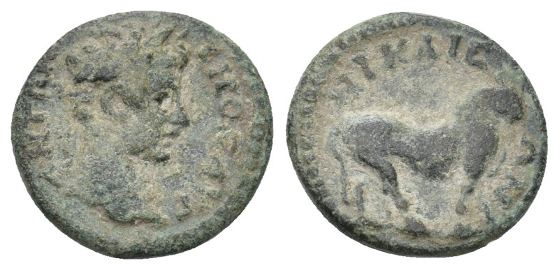 BITHYNIA, Nicaea. Caracalla, 198-217 AD. AE. 2.28 g. 14.50 mm.