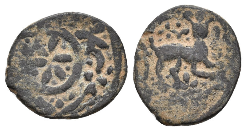 Islamic, Probably Mamluks. Circa 13-14th century. AE, Fals. 1.90 g. 17.70 mm.