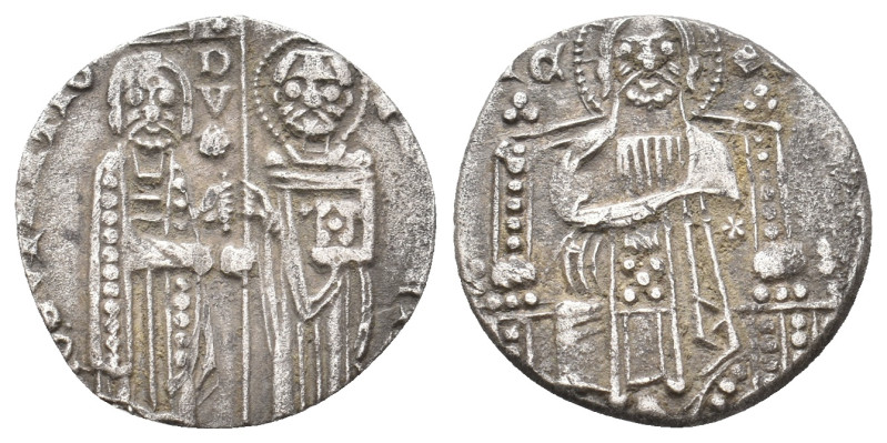 Italy, Venice. GIOVANNI SORANZO, 1312-1328 AD. AR, Grosso. 1.52 g. 17.90 mm.