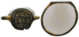 ANCIENT BYZANTINE BRONZE RING (4TH-15TH CENTURY AD.)
Condition : See picture. No return.
Weight : 1.5 g.
Diameter: 22 mm.