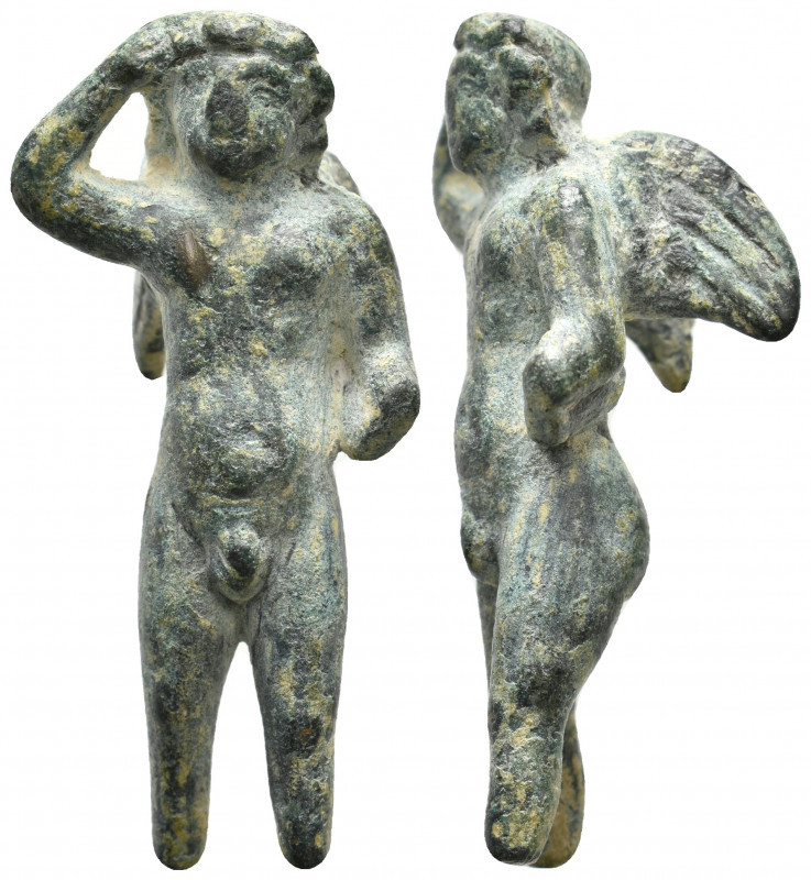 ANCIENT ROMAN BRONZE EROS FIGURINE (1ST-3RD CENTURY AD.)
Condition : See pictur...