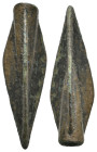 ANCIENT GREEK BRONZE ARROWHEAD.(CIRCA 3RD-1ST BC).
Condition : See picture. No return.
Weight : 3.47 g
Diameter: 35 mm