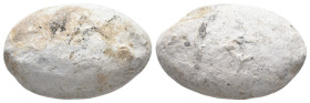 ANCIENT GREEK PB SLING BULLET. (CIRCA 4TH-1ST CENTURY BC).
Condition : See picture. No return
Weight : 43.60 g
Diameter : 27.90 mm