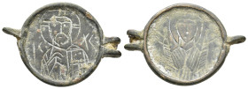 ANCIENT BYZANTINE PIECE OF NECKLACE (11TH-15TH CENTURY AD.)
Condition : See picture. No return.
Weight : 5.58 g
Diameter : 36 mm.