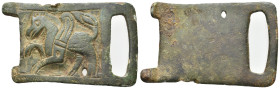 ANCIENT BYZANTINE BRONZE BELT BUCKLE. (11TH – 14TH CENTURY AD)
Condition : See picture. No return
Weight : 13.65 g
Diameter : 48.50 mm