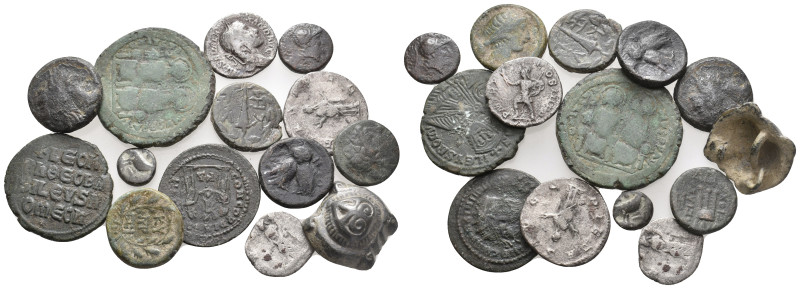 14 GREEK/ROMAN/BYZANTINE SILVER/BRONZE COIN LOT
See picture.No return.