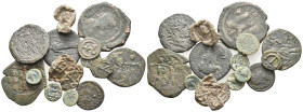 14 GREEK/ROMAN/BYZANTINE SILVER/BRONZE COIN LOT
See picture.No return.