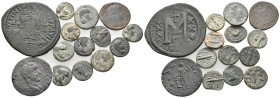 14 GREEK/ROMAN/BYZANTINE BRONZE COIN LOT
See picture.No return.