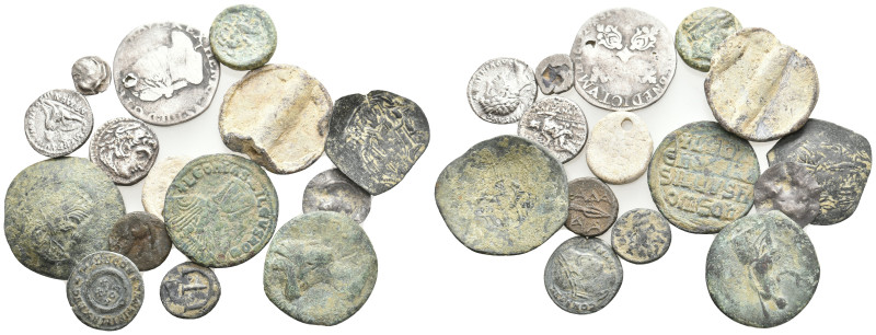 15 GREEK/ROMAN/BYZANTINE SILVER/BRONZE COIN LOT
See picture.No return.