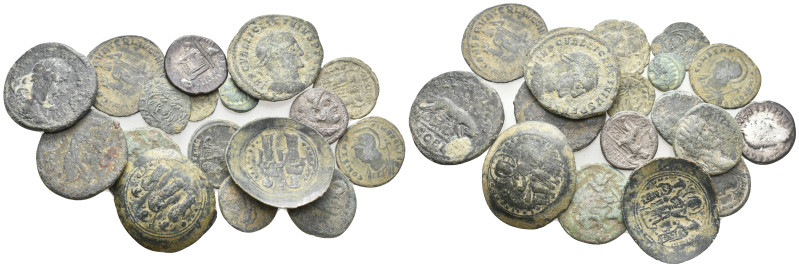 17 GREEK/ROMAN/BYZANTINE SILVER/BRONZE COIN LOT
See picture.No return.