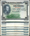 1 de julio de 1925. 100 pesetas. Sin serie (4). Serie E… lote de 11