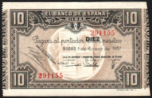 Banco de España, Bilbao. 1 de enero de 1937. 10 pesetas. EBC+