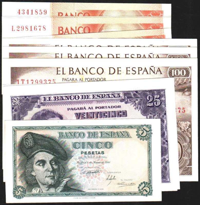 19 de noviembre de 1965. 100 pesetas. Sin serie (2) y serie 1T -última serie- (2...