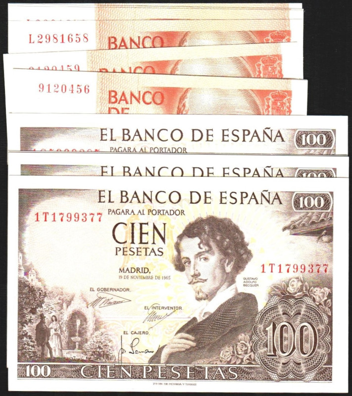 19 de noviembre de 1965. 100 pesetas. Series A (4), 1C (4) y 1T -última serie- (...