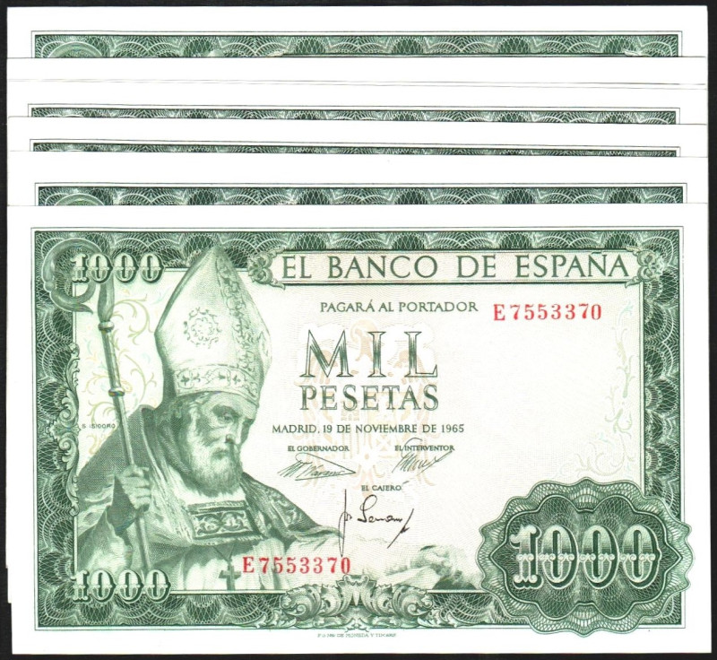 19 de noviembre de 1965. 1.000 pesetas. Series E (2), J (2), 1F (2), 1H (2) y 1K...