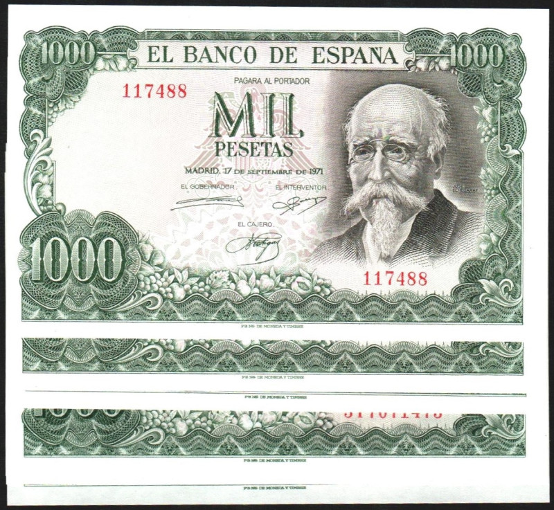 17 de septiembre de 1971. 1.000 pesetas. Sin serie (2), y series 3Y (3) y 5R (2)...