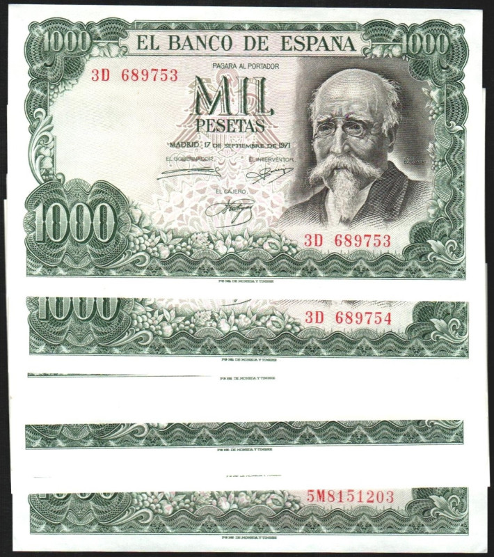 17 de septiembre de 1971. 1.000 pesetas. Series 3D, 3E, 3F, 3G, 3I, 3J, 3S, 5M, ...