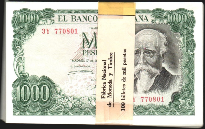 17 de septiembre de 1971. 1.000 pesetas. Serie 3Y. Noventa y uno correlativos. F...