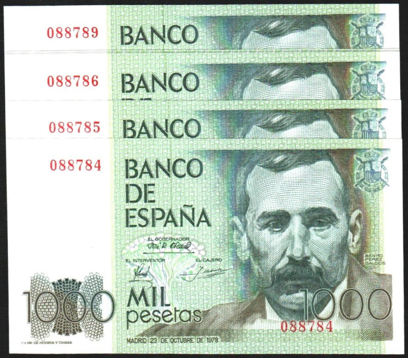 23 de octubre de 1979. 1.000 pesetas. Sin serie. Sexteto correlativo. Numeración...