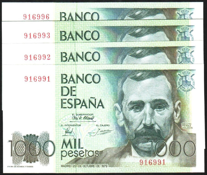 23 de octubre de 1979. 1.000 pesetas. Sin serie. Sexteto correlativo. Numeración...