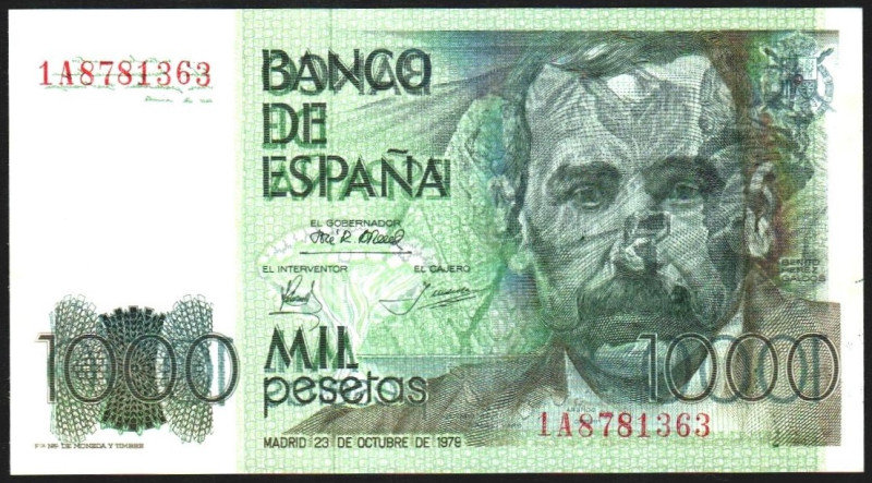 23 de octubre de 1979. 1.000 pesetas. Serie 1A. Error de impresión al estamparse...