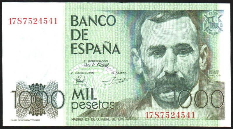 23 de octubre de 1979. 1.000 pesetas. Serie 17S. E477c (numeración especial EBC ...