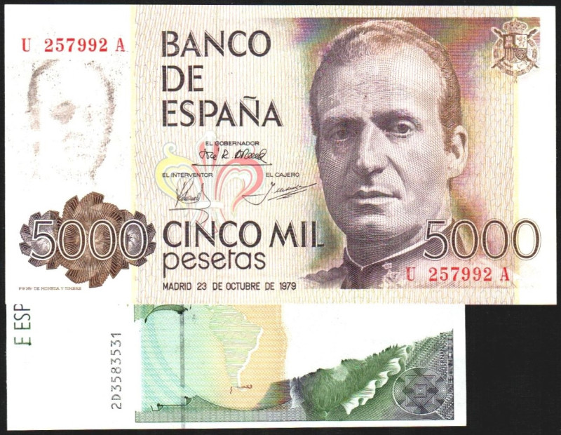 12 de octubre de 1992. 1.000 pesetas. Serie 2D. Error de impresión al faltar cas...