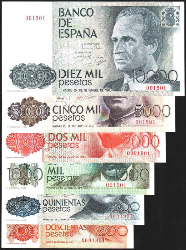 Grupo con el mismo número 001901. Sin serie. 16/9/1980. 200 pesetas. 23/10/1979....