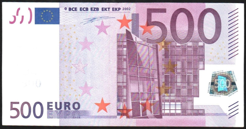 2002. 500 euros. Serie V (España). Firma Duisenberg. E492. EBC. Escaso