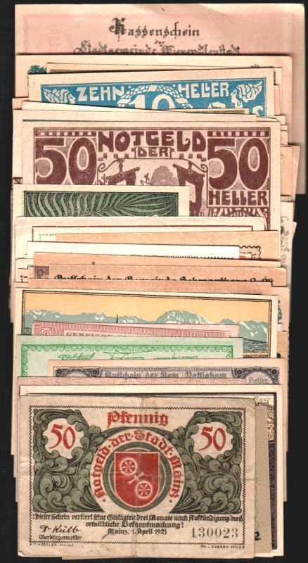 AUSTRIA. 5 a 50. 1915-22. Colección de Notgeld circulados durante y después de l...