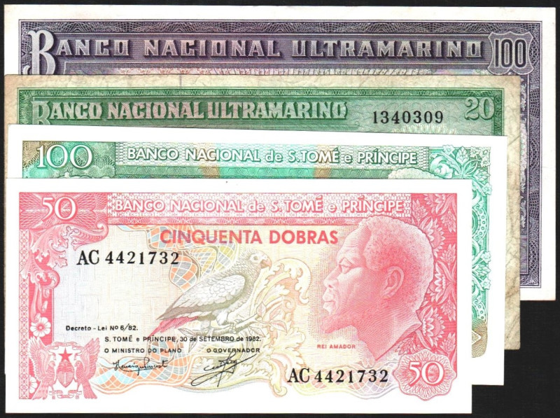 CABO VERDE. 20 escudos. 1972. P52 (150$). SANTO TOMÉ Y PRÍNCIPE. 100 escudos, 50...