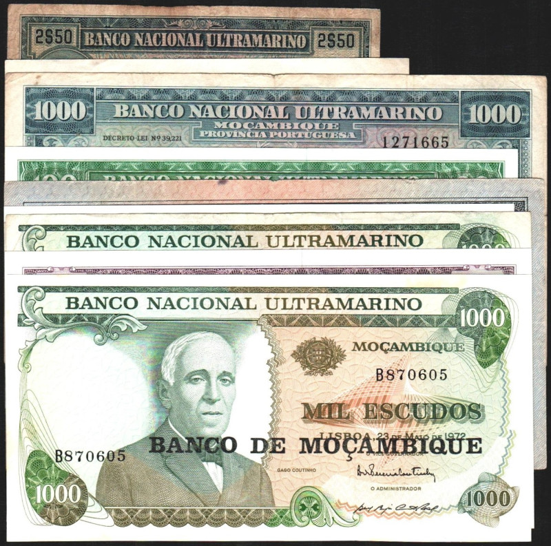 MOZAMBIQUE. 1 a 1.000 escudos. 1941 a 1972. P81 (-45$), 93 (8$), 105 (40$), 109 ...