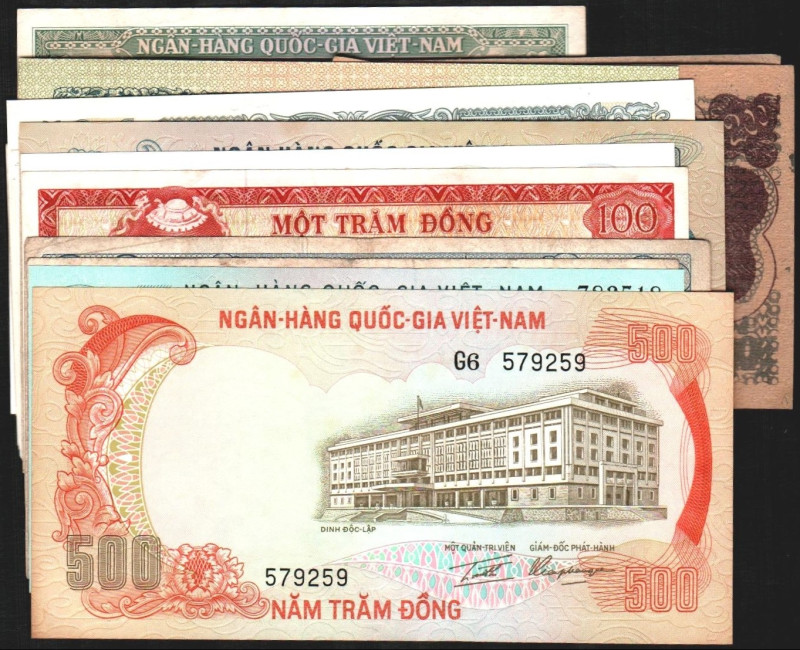 VIETNAM DEL NORTE Y VIETNAM DEL SUR. 1 a 1.000 dong. P1, 12, 13 (5$), 16, 17 y 1...