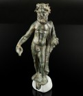 Roman Hercules Statuette
1st-2nd century CE
Bronze, 97 mm, 96,10 g
Nude Hercules holding a cup in his right hand and a club in his left. Lion's ski...