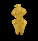 Neolithic Anthropomorphic Gold "Idol"
3rd/2nd millenium BCE
Gold, 22 mm, 0,82 g
Massive gold "idol" in the form of a stylized female figure with pu...