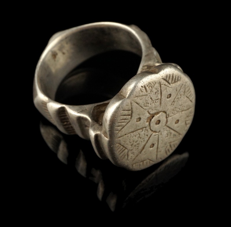 Ottoman Silver Ring
15th/16th century CE
Silver, 34 mm overall, 20 mm internal...