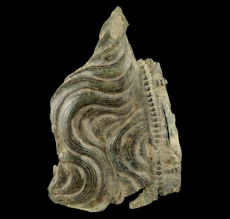 Roman Parade Helmet Fragment
2nd-3rd century CE
Bronze, 115 mm, 27,62 g
Fragm...