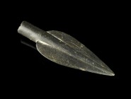 Bronze Age Arrowhead
8th-6th century BCE
Bronze, 56 mm, 15,08 g
Cast socketed two-winged arrowhead.
Very fine condition.
Ex. Coll. M.C., acquired...