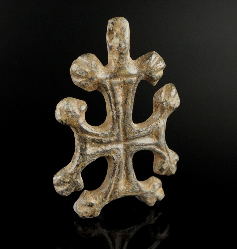 Byzantine Cross Pendant
8th-12th century CE
Bronze, 53 mm, 24,85 g
Intact cro...