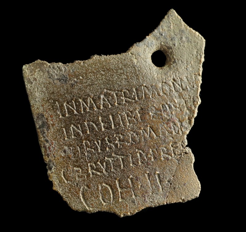 Roman Military Diploma
2nd-4th century CE
Bronze, 59 mm, 17,02 g
Large Fragme...