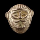 Viking/Slavic Mount
7th-9th CE
High-tin Bronze, 20 mm, 4,82 g
High-tin bronze mount depicting a man's mask wearing a moustache.
Excellent conditio...